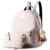 YAAGLE Relief PU Casual Damen Mädchen College Schulter Tasche mit Bär Dekorationen Rucksack + Handtasche, 2