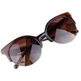 Zolimx Sonnenbrille Damen Retro Cat Eye Semi-Rim Runde Sonnenbrille für Männer Frauen