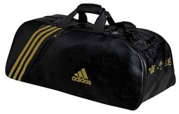 adidas Sporttasche – Sportrucksack Karate, Größe L, Kunstleder, Farbe schwarz/gold