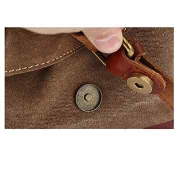 Aidonger Unisex Canvas und Leder Schultertasche -