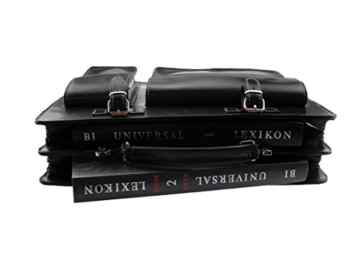 Aktentasche Lehrertasche „Crown“ in diversen Farben | Echtes Leder Made in Italy | Umhängetasche (B40xH30xT10) -