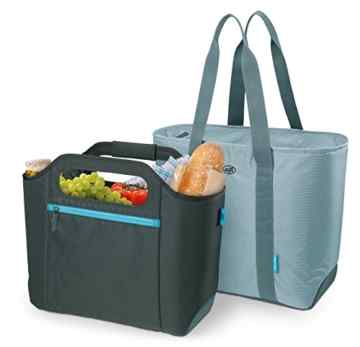 Alfi 0007.803.812 isoBag M 2 teilig 23 l Kühltasche und Shopper Polyester 57 x 38 x 50 cm, blue square -