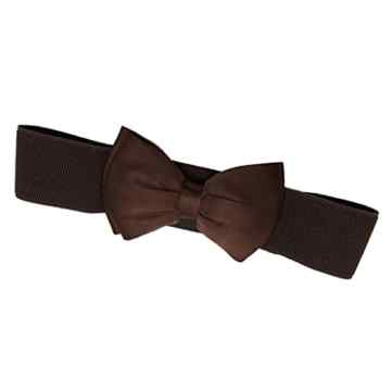 Art Und Weise Frauen Bowknot Breite Stretch Schnalle Bund Gürtel Dunkelblau Bogen -