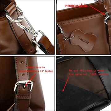 Ausverkauf-Yaluxe Damen Leder Laptop Arbeit Shopper Shopping Schultertasche -