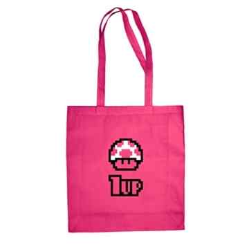 Baumwolltasche Jutebeutel — Toad 1UP -