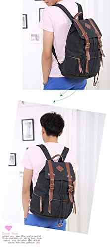 BeautyWill Neu Damen & Herren Vintage Canvas Rucksäcke/Rucksack Wanderrucksack Reiserucksack Laptoprucksack Camping Rucksack Schulrucksack Unisex Rucksack für Freizeit Outdoor Sports -