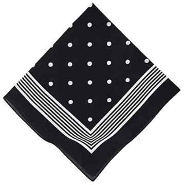 Betz Nickituch Bandana Kopftuch Halstuch klassischem Punktemuster Größe 55 x 55cm 100% Baumwolle Farben rot, marine und schwarzblau -