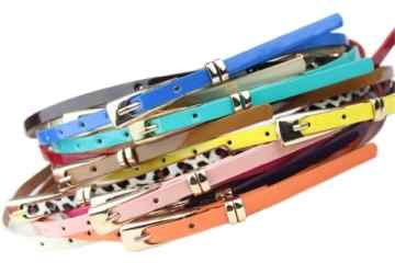 Bigood Mode modisch Kleidgürtel Schmal Gürtel Farbig Taillengürtel 103cm Länge -