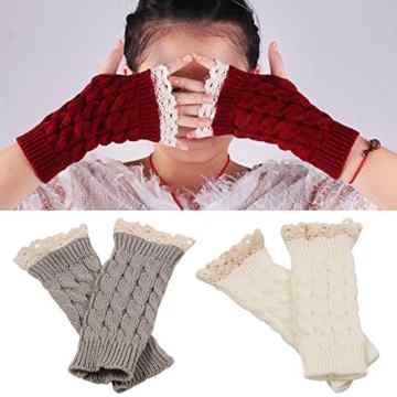 Bluelans® Armstulpen Pulswärmer lang fingerlos Handschuhe Damenhandschuhe Winterhandschuhe Fäustlinge Fausthandschuhe -