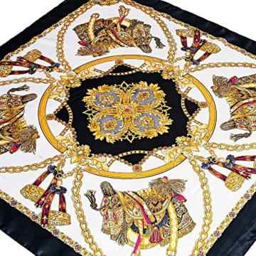 Bluelans® Damenschal Faux Seidenschal Seidentuch Blume Bandana Halstuch Kopftuch Schal 90 x 90 cm Bunte -