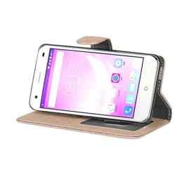 BONROY® Tasche Hülle für Handyhülle für ZTE Blade L3 Retro matte Leder PU Leder Flip Schutzhülle Case Cover Etui Lederhülle mit Silikon Back Cover PU Leder Handytasche im Bookstyle Stand Funktion Kartenfächer Schale Stoßfest Handyhülle für ZTE Blade L3 -