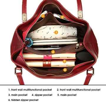 BOSTANTEN Damen Ledertasche Handtasche Shopper Schultertasche -