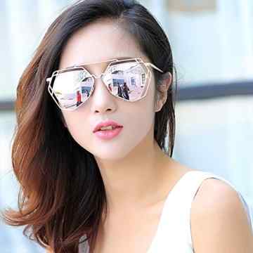 BVAGSS Mode Damen Sonnenbrille Unregelmäßige Polygon UV-Schutz Sonnenbrillen -