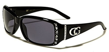 C. G Fashion Damen, Celebrity Style, mit Strass-Steinen Design mit voller UVA/UVB-Schutz, erhältlich in 6 Farben erhältlich, inkl. Stoffbeutel mit Kordel, & Reinigungstuch -