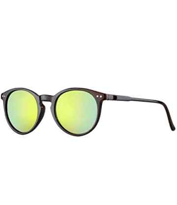 caripe Damen Herren Retro runde Vintage Sonnenbrille