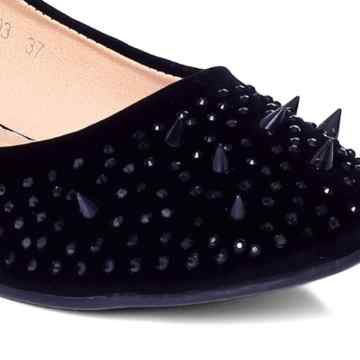CASPAR Damen Schuhe / Ballerinas mit Nieten / Strass – 3 Farben -