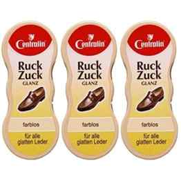 Centralin Ruck-Zuck-Glanzschwamm, für alle glatten Leder, farblos (3 Schwämme) -