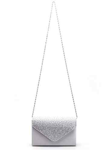 Clorislove Strass Damentasche Satin Clutch Bag Abendtasche Handtasche Umhängetasche Hochzeit mit mit Ketten Träger -