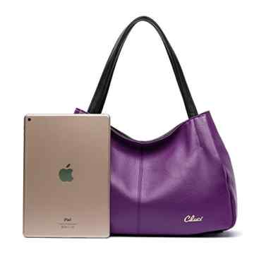 CLUCI Damen Leder Handtasche Umhängetasche Schultertasche Tote Bag -