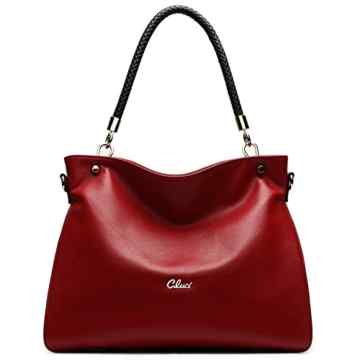 CLUCI Damen Ledertasche Schultertasche Umhängetasche Shopper Markentasche Tote Bag -