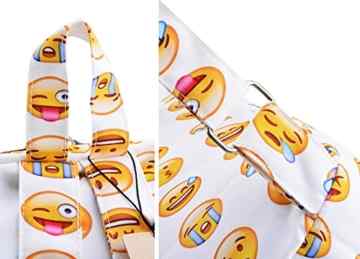 Coofit Leinwand Rucksack Cool Kinder Schultasche Smiley Schulter Tasche für Frauen -