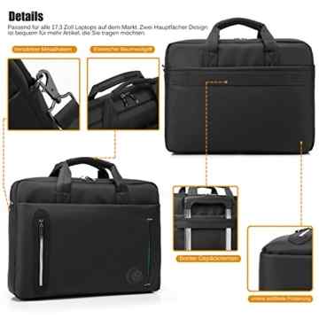 CoolBELL 15,6 Zoll Laptop Tasche mit Riemen mehrfachfach Messenger Bag Nylon Aktentasche für Männer / Damen, Schwarz -