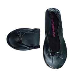 Damen Ballerinas – faltbare Ballerinas MIT AUSFALTBARER HANDTASCHE – Großartig für Hochzeiten Bräute Brautpartys, Brautjungpfern schuhe Ausfaltbare Handtasche um High Heels zu tragen – Black Ballerinas – Beste TRAGBARE Reise SCHUHE faltbare Ballerinas – Garantierter Komfort -