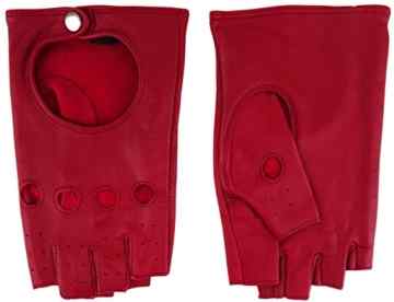 Damen Handschuhe fingerlos – hochwertiges weiches Nappaleder Schafsleder in rot -