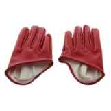 Damen Handschuhe Leder Fünf-Finger Halb Palm -