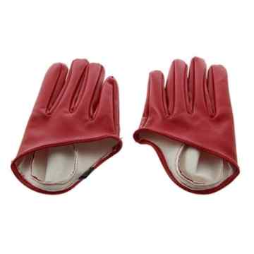 Damen Handschuhe Leder Fünf-Finger Halb Palm -