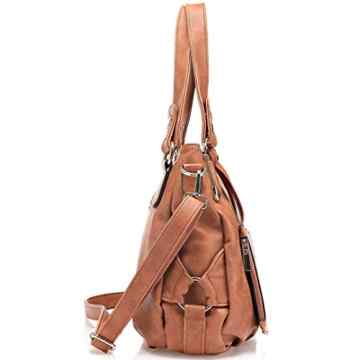 Damen Henkeltaschen Tote Handtasche Umhängetasche by IN ANGEL PU Leder Taschen Damen Shopper Schultertasche(L:38cm,H:29cm) -