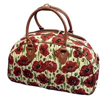 Damen Reisetasche Motiv roter Mohn, XXL Handtasche Gobelin 50cm -