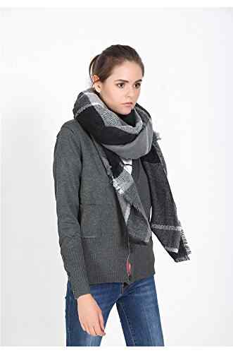 Damen Schal XXL Oversized Rechteckig PATCHWORK Herbstschal Winterschal Deckenschal weich warm Karoschal Poncho -