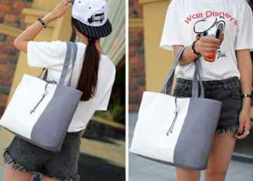 DCCN Handtasche Canvas Damentasche Shopper Bag mit Große Kapazität 38*31*9cm -