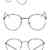 Dekobrille Fein Metallrahmen Nerdbrille Dekogl?ser Klassisches Rund Rahmen Glasses -