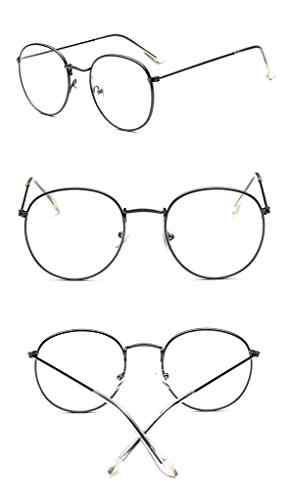 Dekobrille Fein Metallrahmen Nerdbrille Dekogl?ser Klassisches Rund Rahmen Glasses -