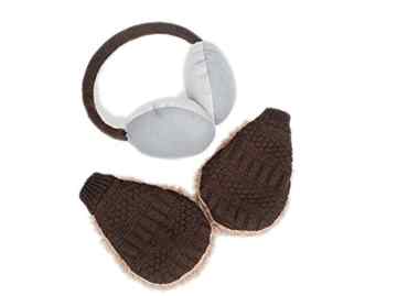 DELEY Damen Einfache Kabel Stricken Ohrenschützer Winter Warm Plüsch Ohrwärmer Stirnband -