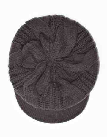 Distressed – Cap/Ballonmütze Slouch Strickmütze mit Schirm -