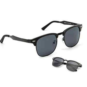 Dollger Clubmaster polarisierte Wayfarer Sonnenbrille Horn umrandeten Halbrahmen -