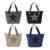 DonDon Canvas Tasche mit großem Stern Shopper Henkeltasche mit Schultergurt und Reißverschluss im Vintage Look 43 x 30 x 17 cm -