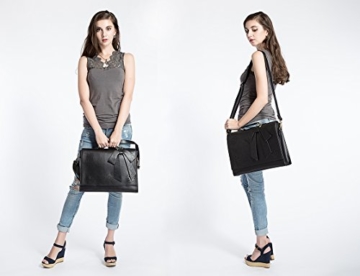ECOSUSI Vintage Damen Schultasche Arbeitstasche Aktentasche Laptoptasche 14″ -