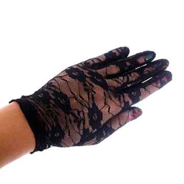Eizur 1 Paar Sommer Frauen Dame Girl Sexy Lace Floral Handschuhe kurz Sun UV-Schutz Proof Thin elegante kurze Handschuhe Hochzeit Handschuhe für Kleid, Fahren, Hochzeit -