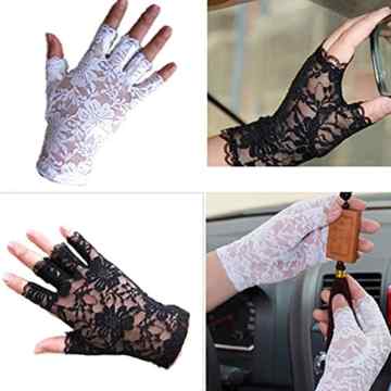 Elegant Brauthandschuhe Spitze Braut Fingerlos Handschuhe Party Hochzeit -