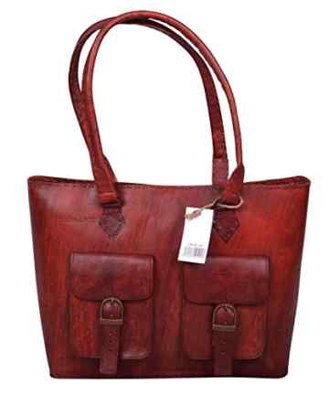 Elegante Damen Tasche Shopper „Nora“ aus Ziegenleder 40×27,5×12,5cm -