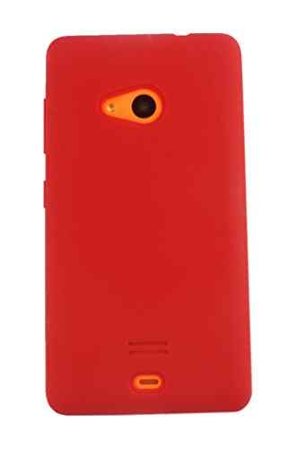 Emartbuy® Eingabestift Pack für Microsoft Lumia 535 / Lumia 535 Dual Sim LCD Displayschutz + Metallic Mini Rot Eingabestift + Silikon Skin Tasche Case Hülle Rot -