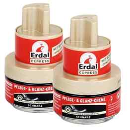 Erdal Express Pflege- & Glanz-Creme Schwarz 40ml – mit Schwamm (2er Pack) -