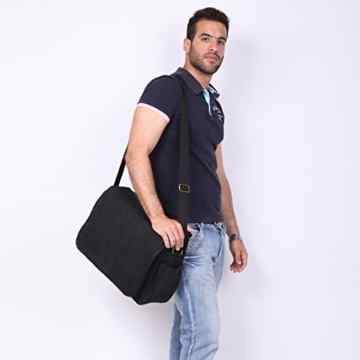 Eshow Herren Canvas Freizeit Täglich Umhängetasche Schultertasche Tasche 14 Zoll Laptop Geeign -