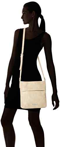 ESPRIT Damen mit Praktischem Innenleben Umhängetasche, Beige (Beige), 6,5x28x26 cm -