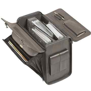 Excl. PILOTENKOFFER ECHT LEDER braun groß mit Fächervortasche und Seitentaschen NEU 28009 -