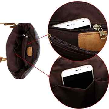 Fafada Damen Canvas Leder Umhängetasche Crossbody Schultertasche Mädchen Schultertaschen Lederhandtasche Shopper Messenger Bag -